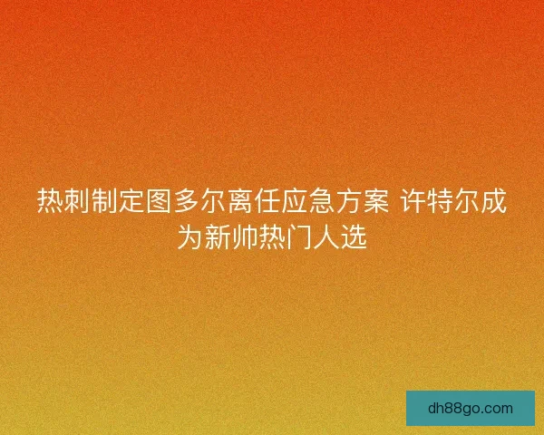 热刺制定图多尔离任应急方案 许特尔成为新帅热门人选 热刺制定图多尔离任应急方案 许特尔成为新帅热门人选
