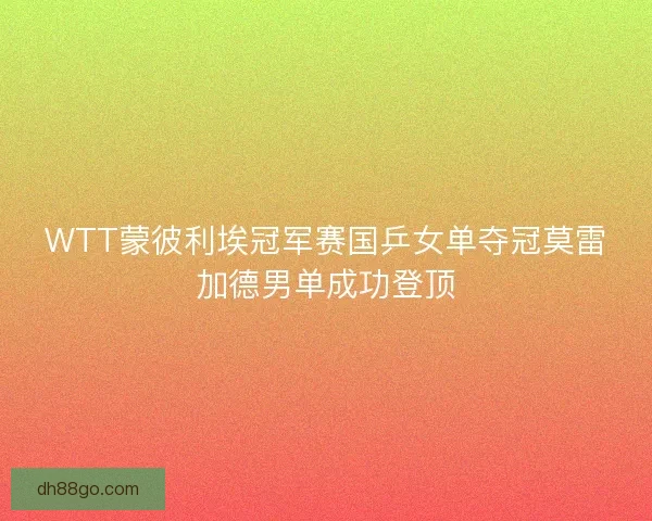 WTT蒙彼利埃冠军赛国乒女单夺冠莫雷加德男单成功登顶 WTT蒙彼利埃冠军赛国乒女单夺冠莫雷加德男单成功登顶