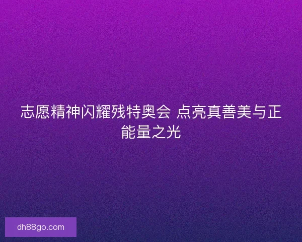 志愿精神闪耀残特奥会 点亮真善美与正能量之光 志愿精神闪耀残特奥会 点亮真善美与正能量之光
